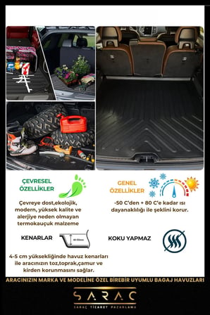 Volkswagen Passat B8/85 Sedan Impression 2015-2022 Arası 3D Havuz Paspas & Bagaj Havuz Seti+HEDİYELİ