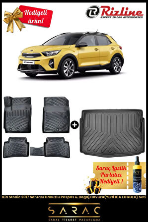 Kia Stonic 2017 Sonrası Havuzlu Paspas & Bagaj Havuzu(YENİ KİA LOGOLU) Seti+(HEDİYELİ!)