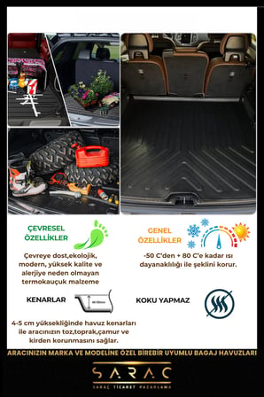 Volkswagen Tiguan 2016-2023 3D Havuzlu Paspas & Stepneli Üst Bagaj Havuzu Seti+(HEDİYELİ!)