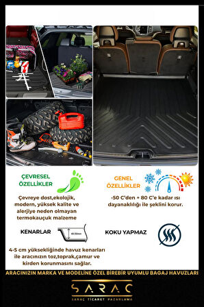 Mercedes-Benz C Serisi 2000-2007 W203 3D Havuzlu Paspas & Bagaj Havuzu Seti (Station Wagon)+HEDİYELİ