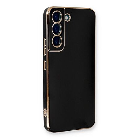 Gpack Samsung Galaxy S23 Plus Kılıf Bark Parlak Silikon Renkli Kenarları Rose 