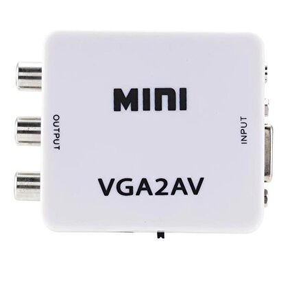 Vga To Av 3Rca Video 1080p Çevirici Dönüştürücü Adaptör 3.5mm Destekli