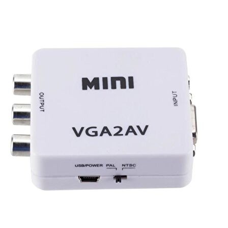 Vga To Av 3Rca Video 1080p Çevirici Dönüştürücü Adaptör 3.5mm Destekli