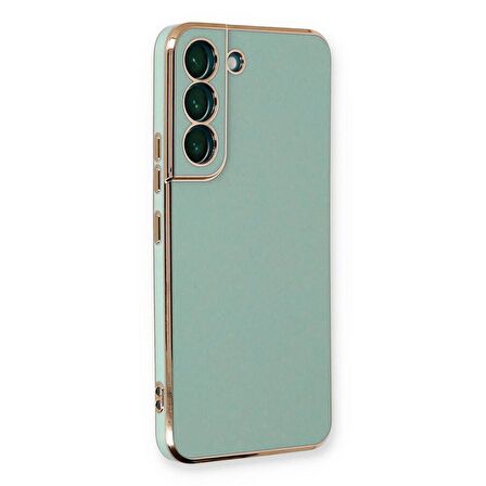Gpack Samsung Galaxy S23 Kılıf Bark Parlak Silikon Renkli Kenarları Rose 