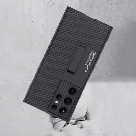 Gpack Samsung Galaxy S23 Ultra Kılıf Kalemlikli Standlı Carbon Görünüm