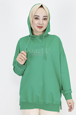 2 İp Kumaş Yazı Baskılı Sweatshirt