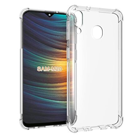 Smcase Samsung Galaxy M10s Kılıf Darbe Korumalı Silikon  Nano Ekran Koruyucu