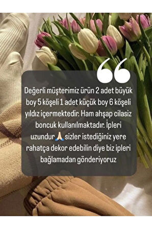Dekoratif Ahşap Boncuklu Yıldız Set 3'lü, Kapı Duvar Mutfak Bebek Odası Süsü