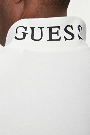 Guess Erkek Beyaz Basic Polo Tişört