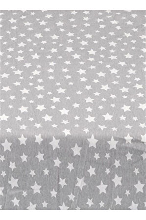 More Home  Çift Kişilik Lastikli Çarşaf  Seti + Yastık Kılıfı Gri Yıldızlı