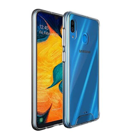 Smcase Samsung Galaxy M10s Kılıf Gard Darbe Korumalı Silikon  Nano Ekran Koruyucu