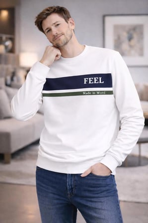 marcel erkek dar kesim flim fit bisiklet yaka desenli kazak