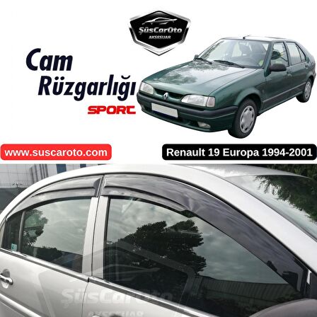 Renault 19 Europa 1994-2001 Uyumlu Mugen Cam Rüzgarlığı Seti Piano Black 4'lü İthal