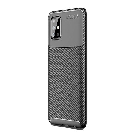 Smcase Samsung Galaxy A51 Kılıf Negro Mat Silikon  Nano Ekran Koruyucu