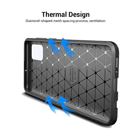 Smcase Samsung Galaxy A51 Kılıf Negro Mat Silikon  Nano Ekran Koruyucu