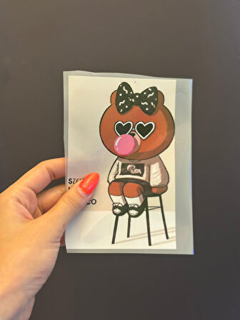 ÜTÜ İLE YAPIŞAN SAKIZ ŞİŞİREN ÇOCUK TRANSFER BASKI ARMA 16X10 CM