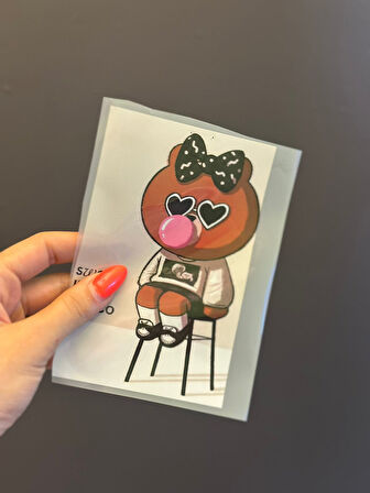 ÜTÜ İLE YAPIŞAN SAKIZ ŞİŞİREN ÇOCUK TRANSFER BASKI ARMA 16X10 CM