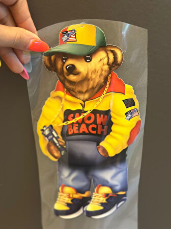 ÜTÜ İLE YAPIŞAN TRANSFER BASKI AYI ARMA 24X12 CM