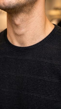 Çizgi Desenli Bisiklet Yaka Regular Fit Örme İnce Triko Erkek T-shirt