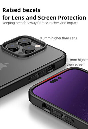 Gpack Apple iPhone 14 Pro Max Kılıf İmpact Alpin Mat Buzlu Kapak