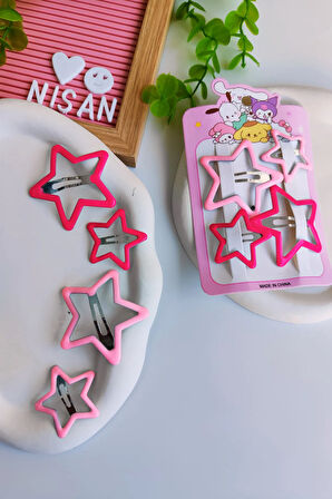 4 Adet Büyük Yıldız Çıt çıt Toka Seti (2 Adet 6 cm , 2 Adet 4 cm Yıldız Çıt Çıt Toka )