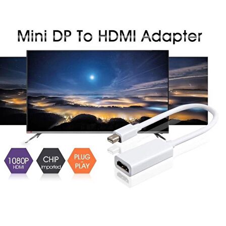 Mini Displayport To Hdmi Kablosu Çevirici Dönüştürücü Adaptör