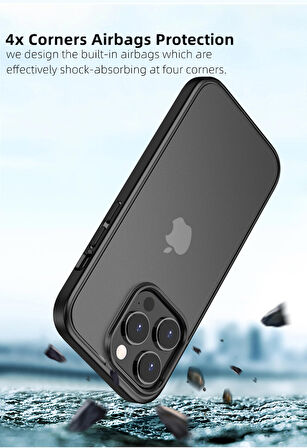Gpack Apple iPhone 13 Pro Max Kılıf İmpact Alpin Mat Buzlu Kapak