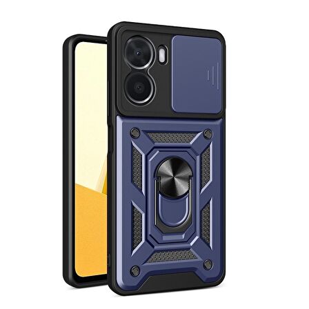 Gpack Vivo Y16 Kılıf Sert Silikon Tank Aramid Sürgülü Vega Yüzüklü