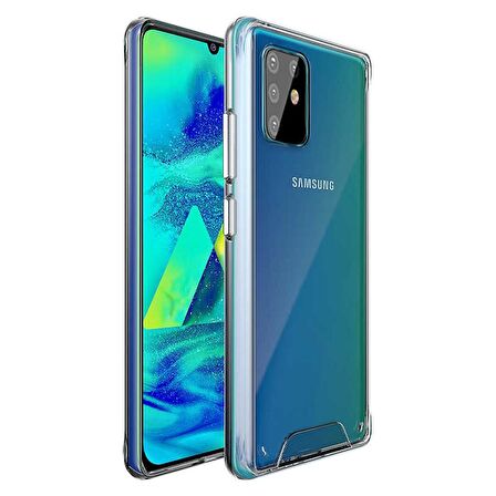 Smcase Samsung Galaxy A91 Kılıf Gard Darbeye Dayanıklı Silikon  Nano Ekran Koruyucu