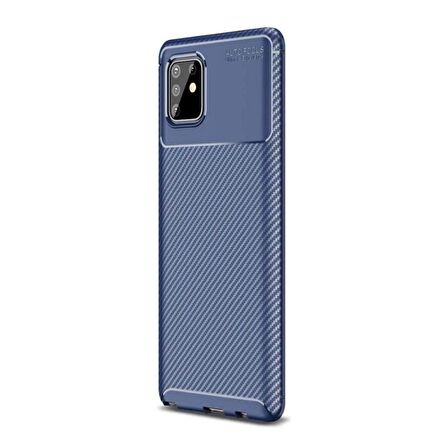 Smcase Samsung Galaxy A91 Kılıf Negro Karbon Dokulu Silikon