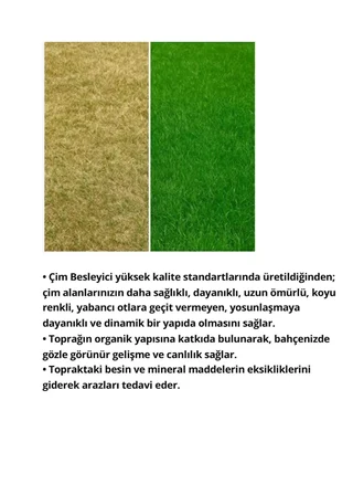 Çim Besini 10Kg Çoğaltıcı Coşturucu Gübre Granül Zengin Karışım Mükemmel Sonuç 