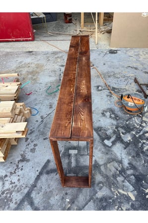 DizyWood Masif Ahşap Koltuk Arkası Dresuar 180 cm – Dar Konsol