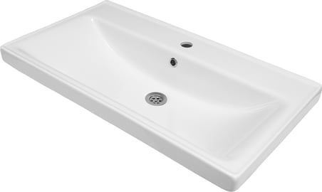 Milano 60  Cm, Lavabolu Alt Banyo Dolabı, Kapaklı Banyo Dolabı, Seramik Lavabo Dahil, Mdf