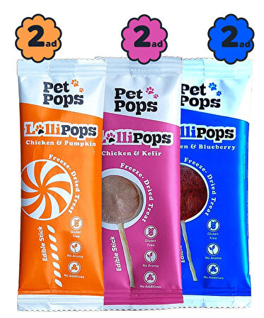- Kedi ve Köpekler için LoliPop Ödülü - %100 doğal / Yenilebilir Çubuklu /  6 lı