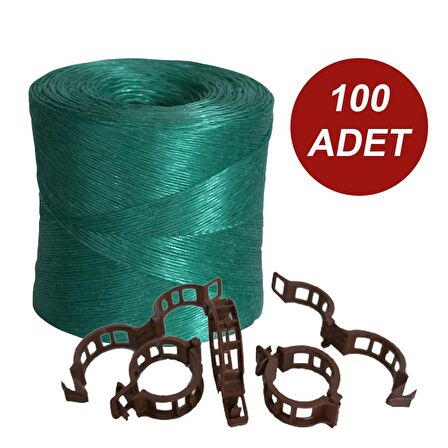 SERA İPİ VE BİTKİ KLİPSİ FİDE BAĞLAMA İPİ 100 ADET HER BİTKİYLE UYUMLU BİTKİ KLİPSİ