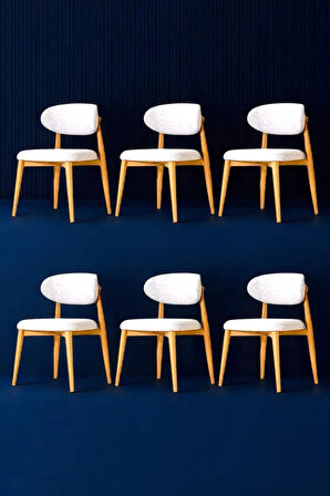 Polo Ahşap Sandalye 6 Adet Ahşap Mutfak Sandalyesi Salon Sandalyesi Yemek Masası Sandalyesi