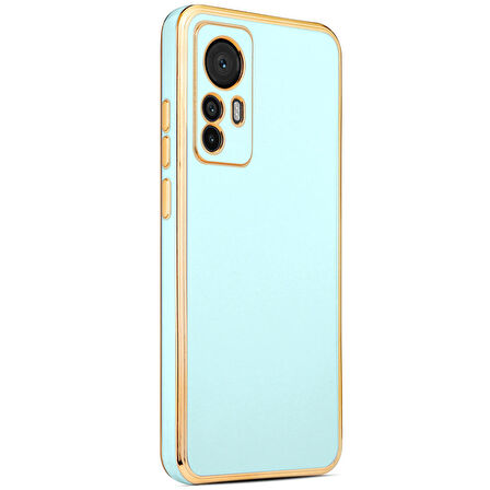 Gpack Xiaomi 12T Pro Kılıf Bark Parlak Silikon Renkli Kenarları Rose