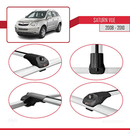 Saturn Vue 2 2008-2010 Arası ile Uyumlu ACE-1 Ara Atkı Tavan Barı Gri 2 Adet