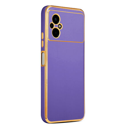 Gpack Xiaomi Poco M5 Kılıf Bark Parlak Silikon Renkli Kenarları Rose