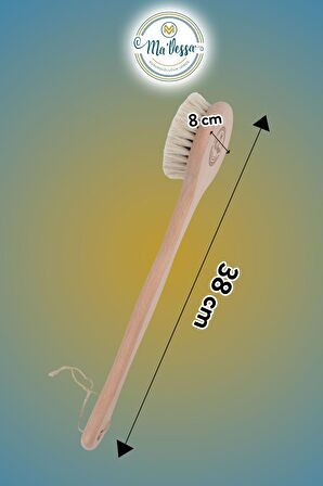 Ma'Vessa Doğal Ahşap Saplı At Kılı Selülit Vücut Fırçası