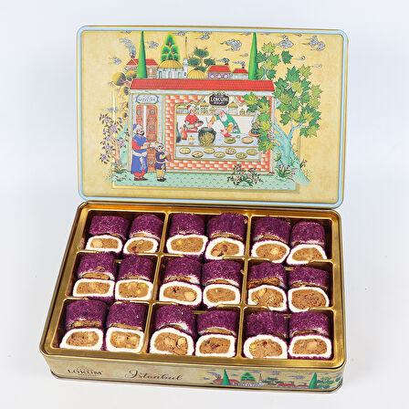 Hürrem Sultan Kadife Mor, Antep Fıstıklı, Fındıklı, Bademli Dolma Lokum 600g