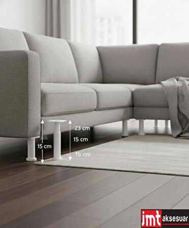 15*23 cm Ayarlanabilir (Beyaz) Destek Ayağı Mobilya Kanepe Baza Koltuk Dolap Ayağı