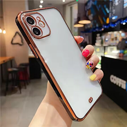 SAMSUNG A13 5G A04S UYUMLU VOİT CLEAR YUMUŞAK ARKA ŞEFFAF KILIF KENARLAR SİYAH GOLD