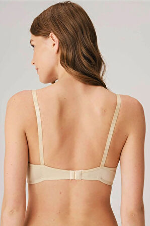 Kadın Balensiz Desteksiz Beyaz Dolgusuz Toparlayıcı Yumuşak Süngerli Günlük Klasik Küçültücü Sütyen