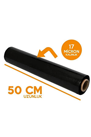 Siyah Palet Streç Film 17 Micron X 50 Cm X 100 Metre
