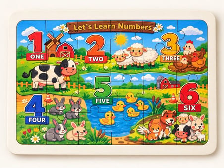 Sayılar (İngilizce) - 24 Parça Ahşap Puzzle