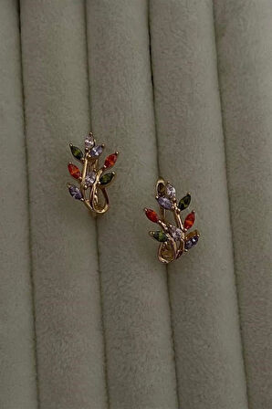Xuping Renkli Taşlı Küpe (1.5 Cm)