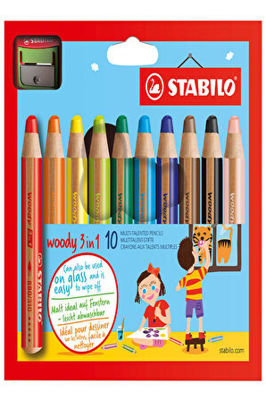 Stabilo Woody 3 İn1 10 Renk +Kalemtraş 880/10 2   51005513