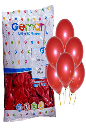 Erbay Gemar Gm110 Metalik Balon İthal 100Lü_ Kırmızı 053 Xzy