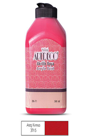 Artdeco Akrilik Boya 500 Ml Ateş Kırmızı 3015 LV Y 070L 3015